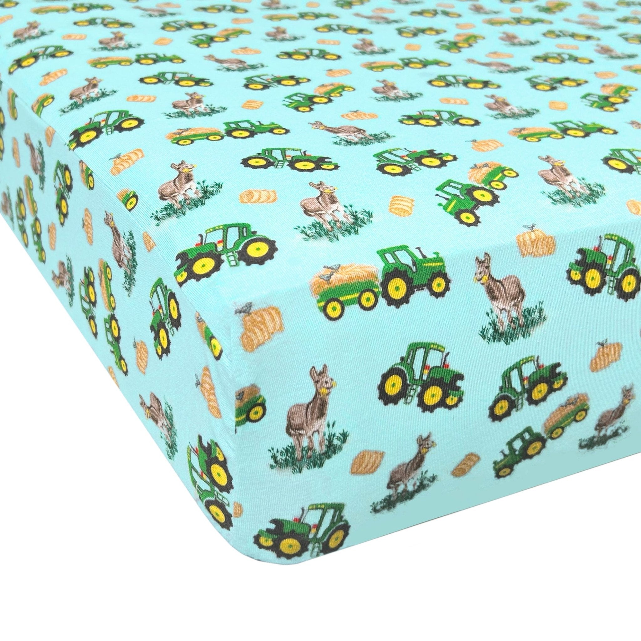 Free Birdees Green Tractors Twin Fitted Sheet