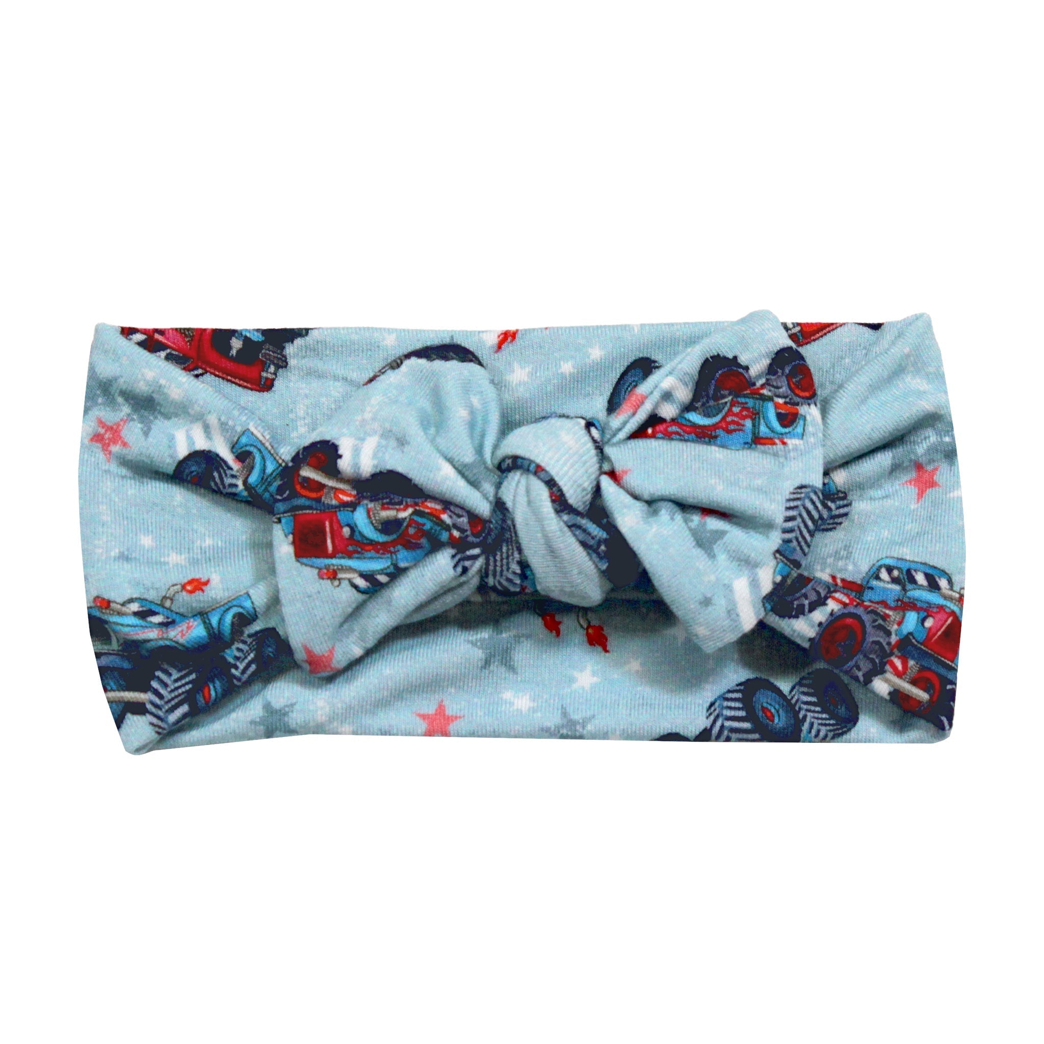 Red, White & Vroom Monster Trucks Hair Bow