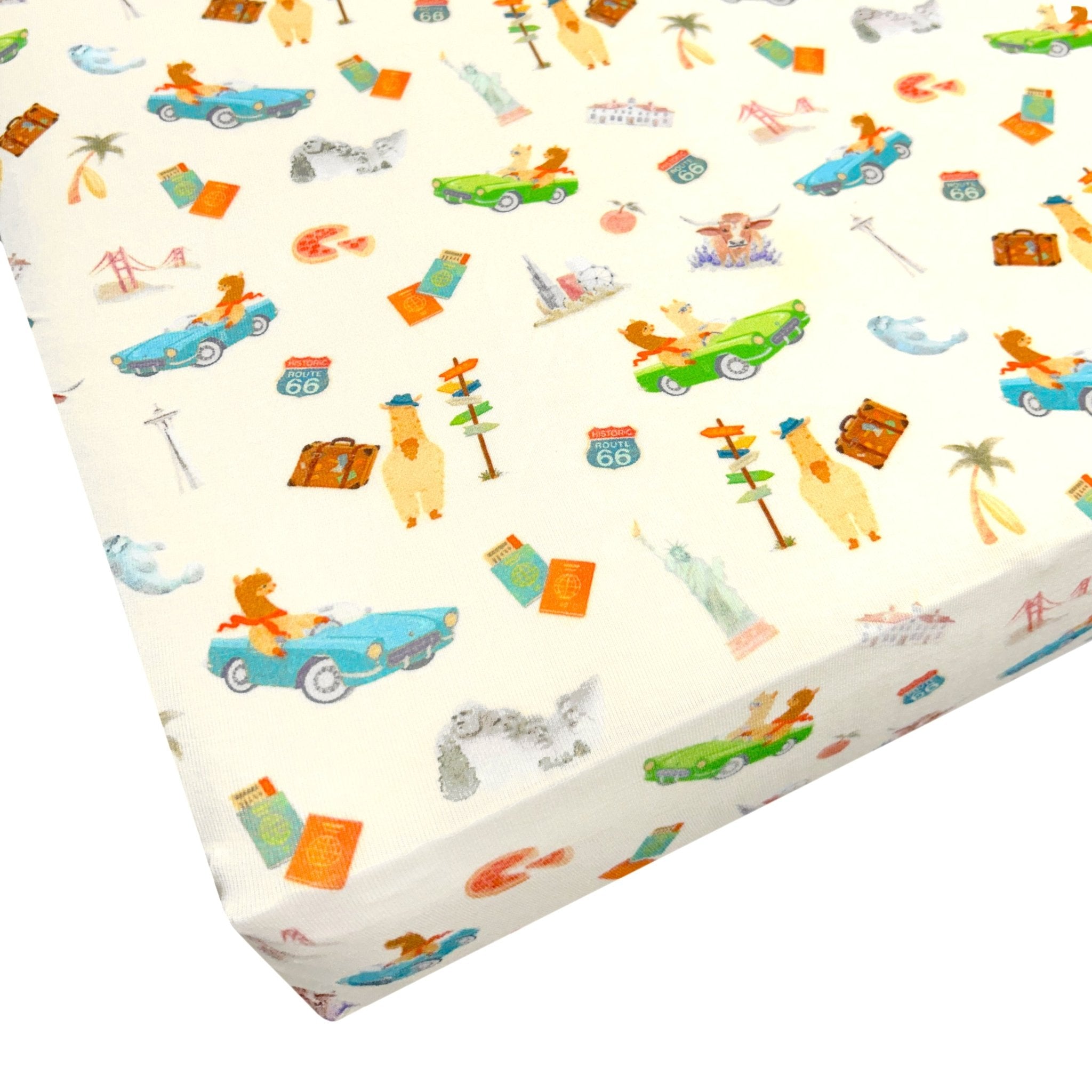 Alpaca Road Trip Twin Fitted Sheet