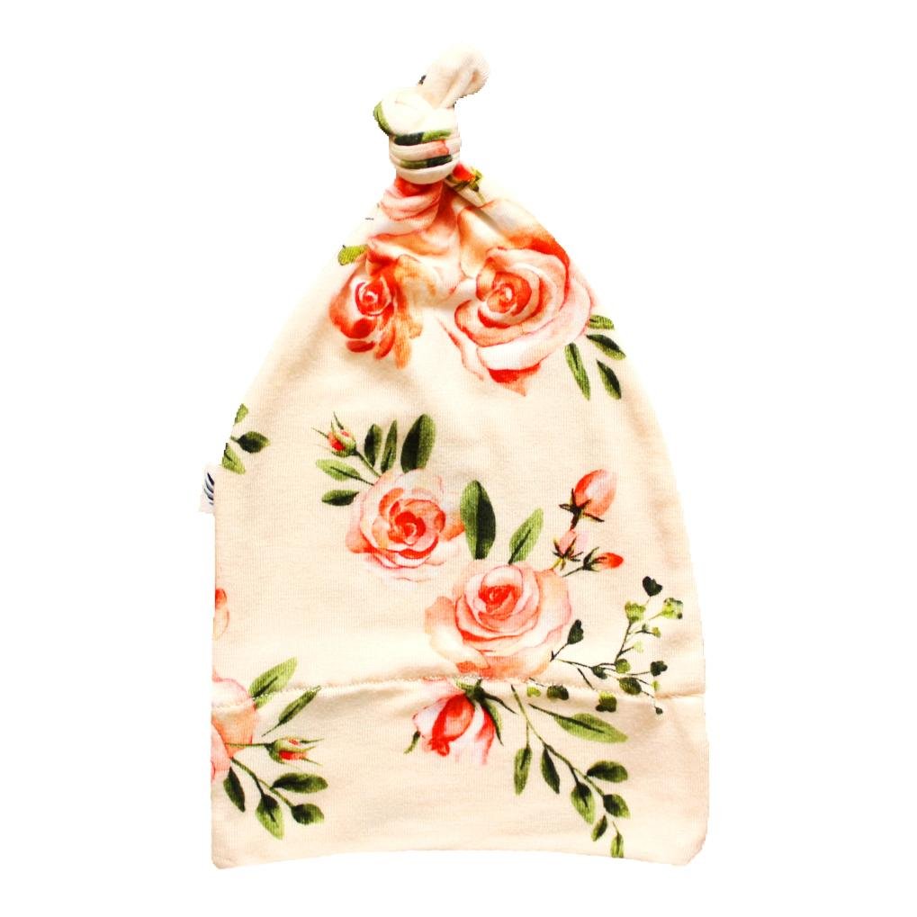Champagne Roses Knotted Hat (0-3M)