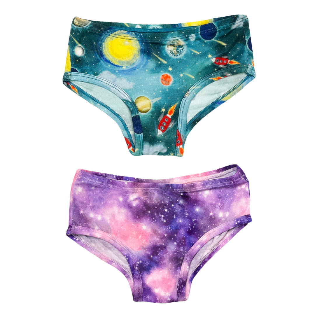 Diamonds in the Sky / Planets Girls Underwear Set of 2