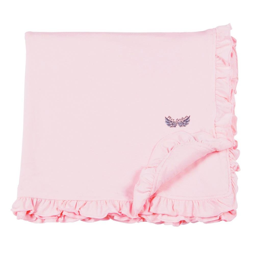 Heavenly Pink Ruffle Toddler Blanket – Free Birdees