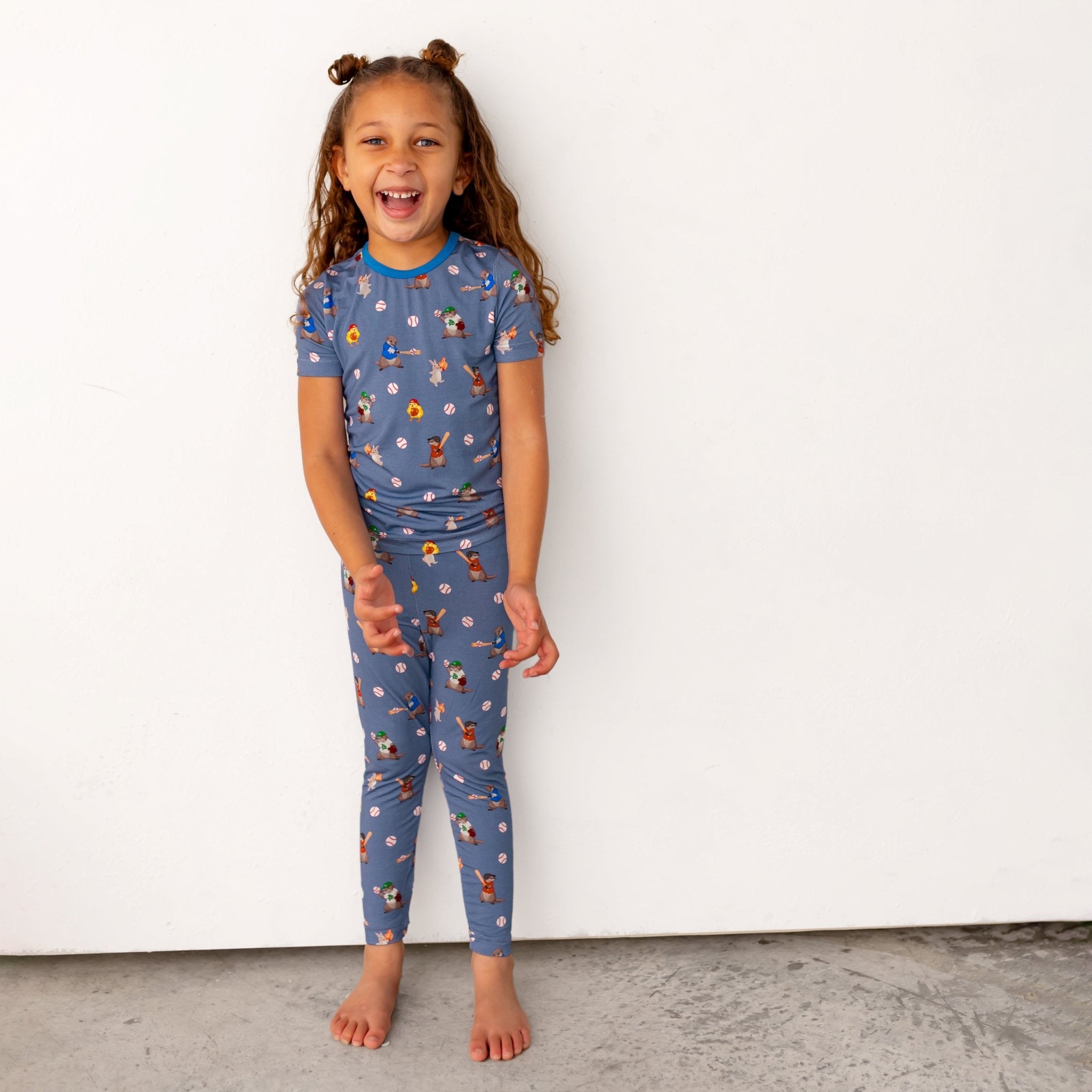 Otter the Ballpark Short Sleeve Pajama Set (2T-12Y)