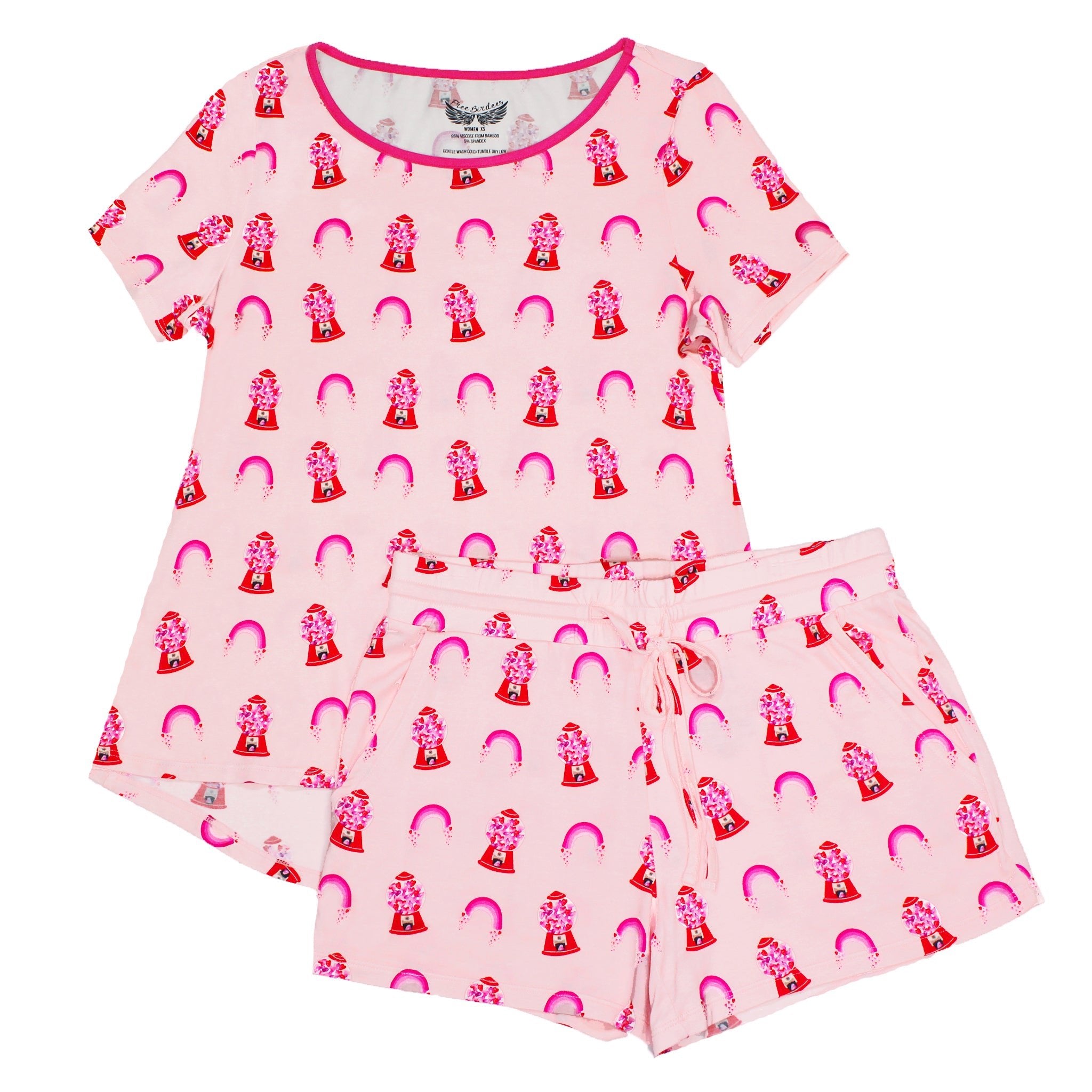 Painted Heart Gumballs Women's Short Sleeve & Shorts Pajama Set