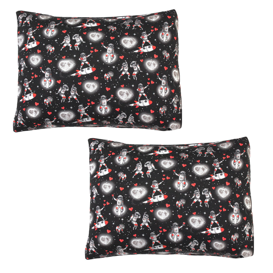 Space Hearts 2-Pack Toddler Pillow Case - Free Birdees