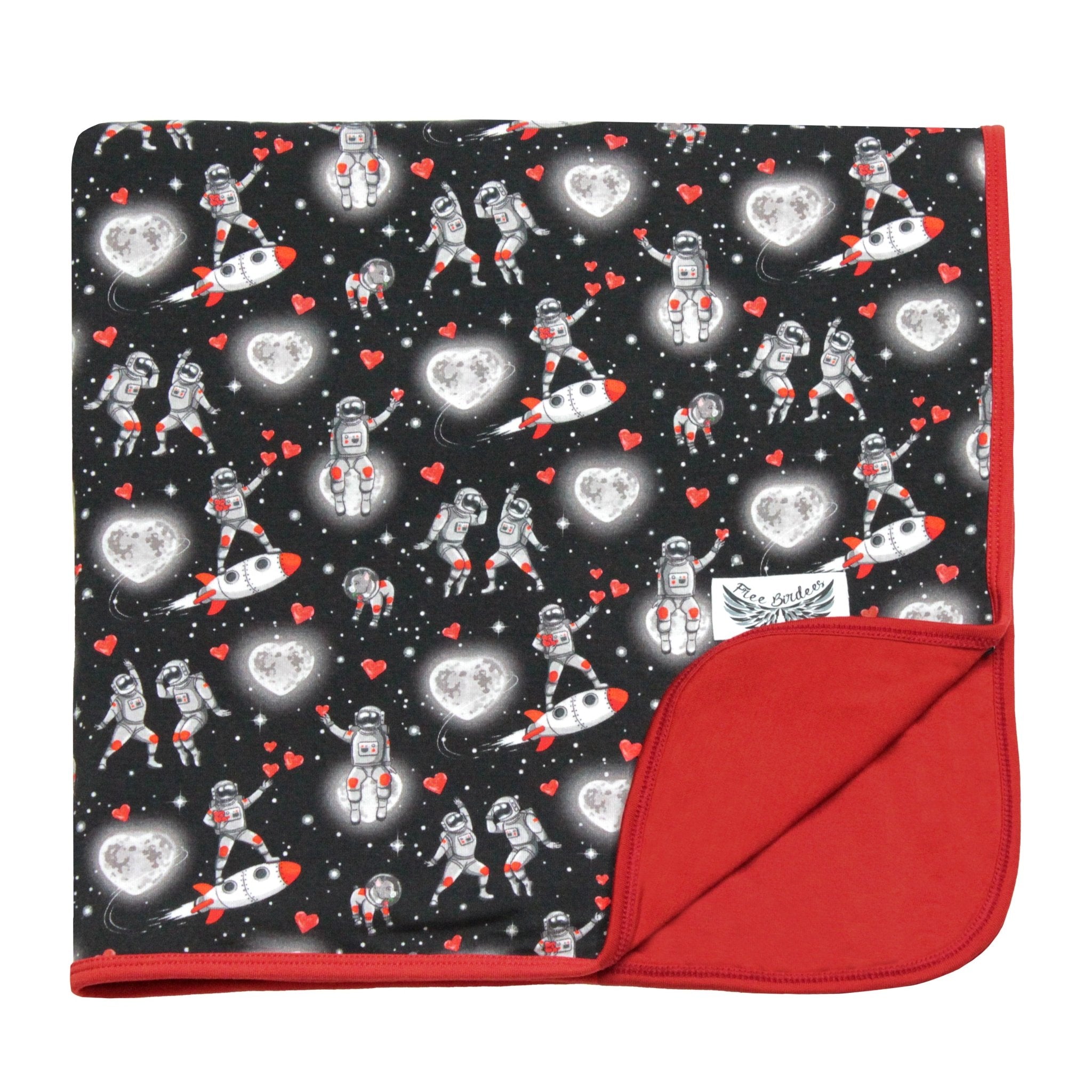 Space Hearts Toddler Blanket