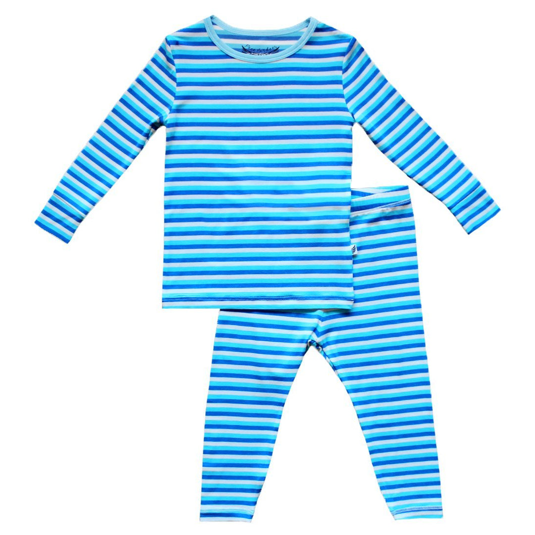 Stars & Moon Stripe Long Sleeve Pajama Set (2T-10Y)