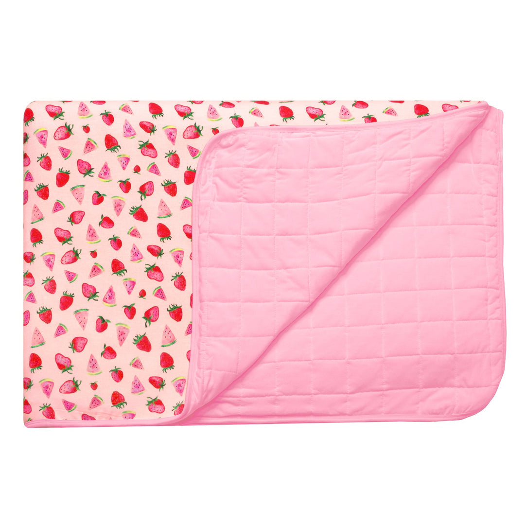 Sun-Kissed Berry Melon Quilted Throw Blanket - Free Birdees