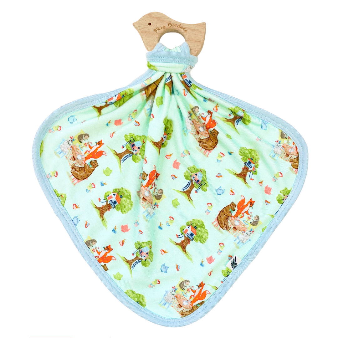 Tree House Party Lovey with Wooden Teether