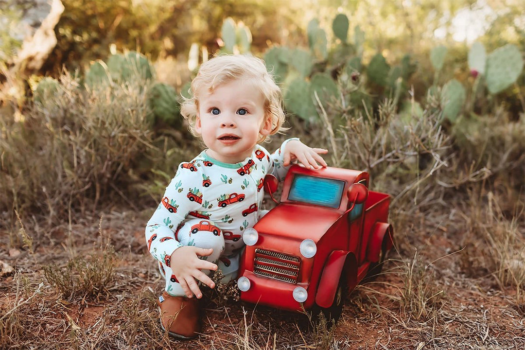  Baby and Toddler Boys Fire Truck Bamboo Pajamas - Free Birdees