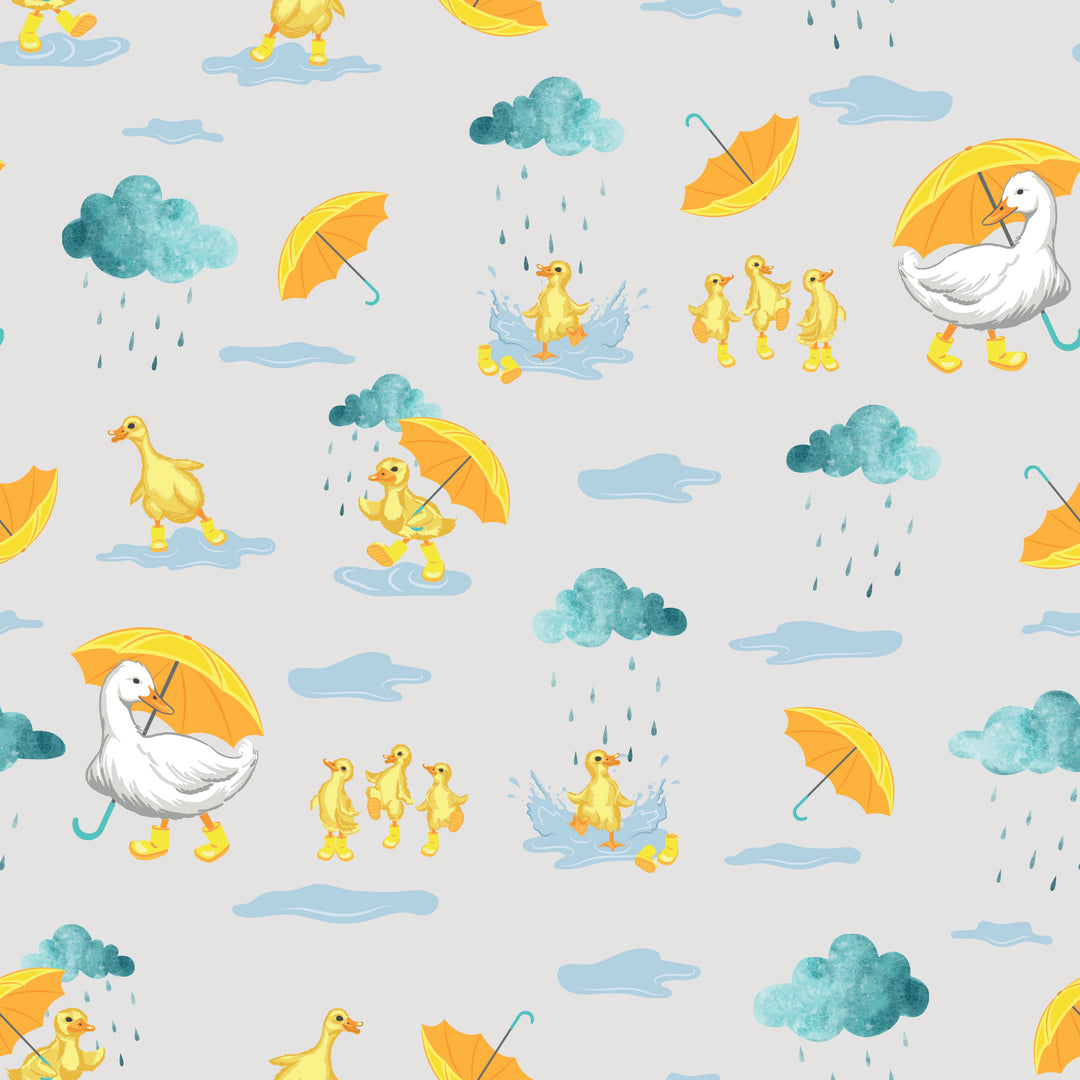 Playing in the Rain Duckies Twin Fitted Sheet