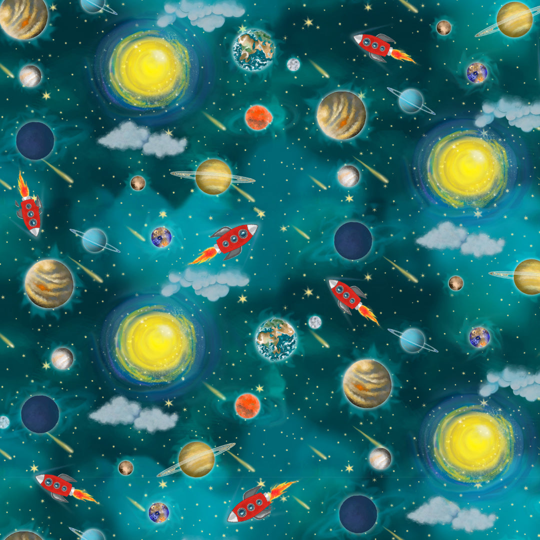 Vroom to the Planets Toddler Blanket