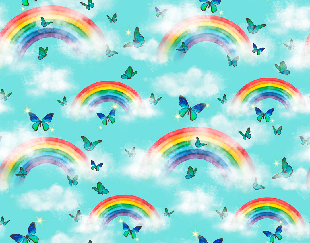 Over the Rainbow & Butterflies Ruffle Peplum Bummie Set (3M-24M)