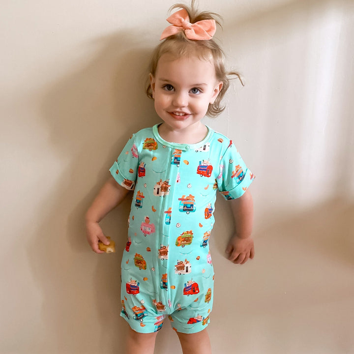 Airstream Food Trucks Short Two - Way Zippy Romper (0 - 3T) - Free Birdees