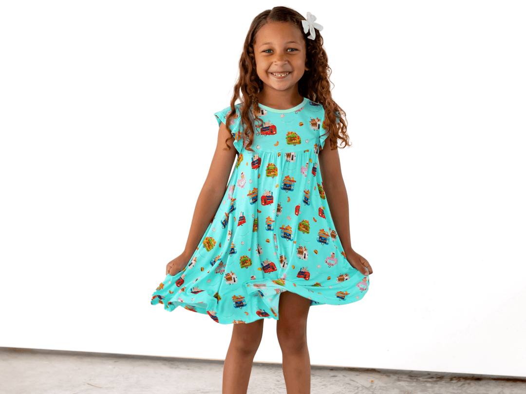 Airstream Food Trucks Twirling Dress (2T - 6Y) - Free Birdees