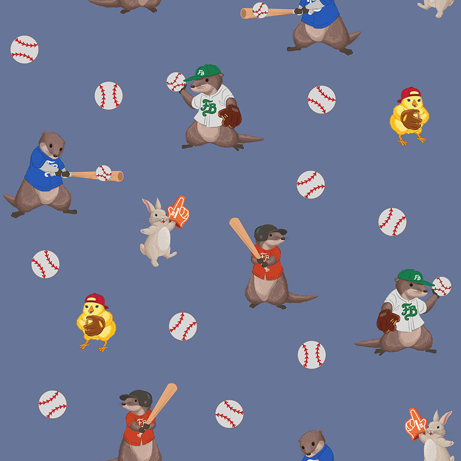 Otter the Ballpark Quilted Throw Blanket