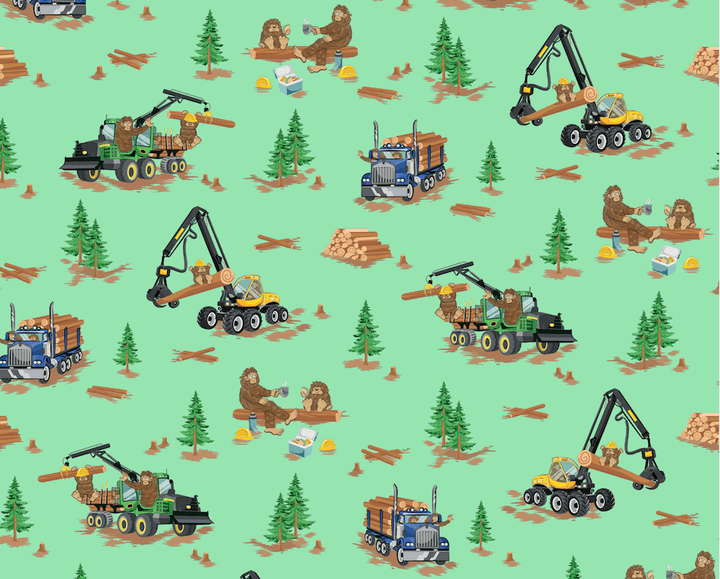 Bigfoot Logging Adventure Short Sleeve Pajama Set (2T - 12Y) - Free Birdees