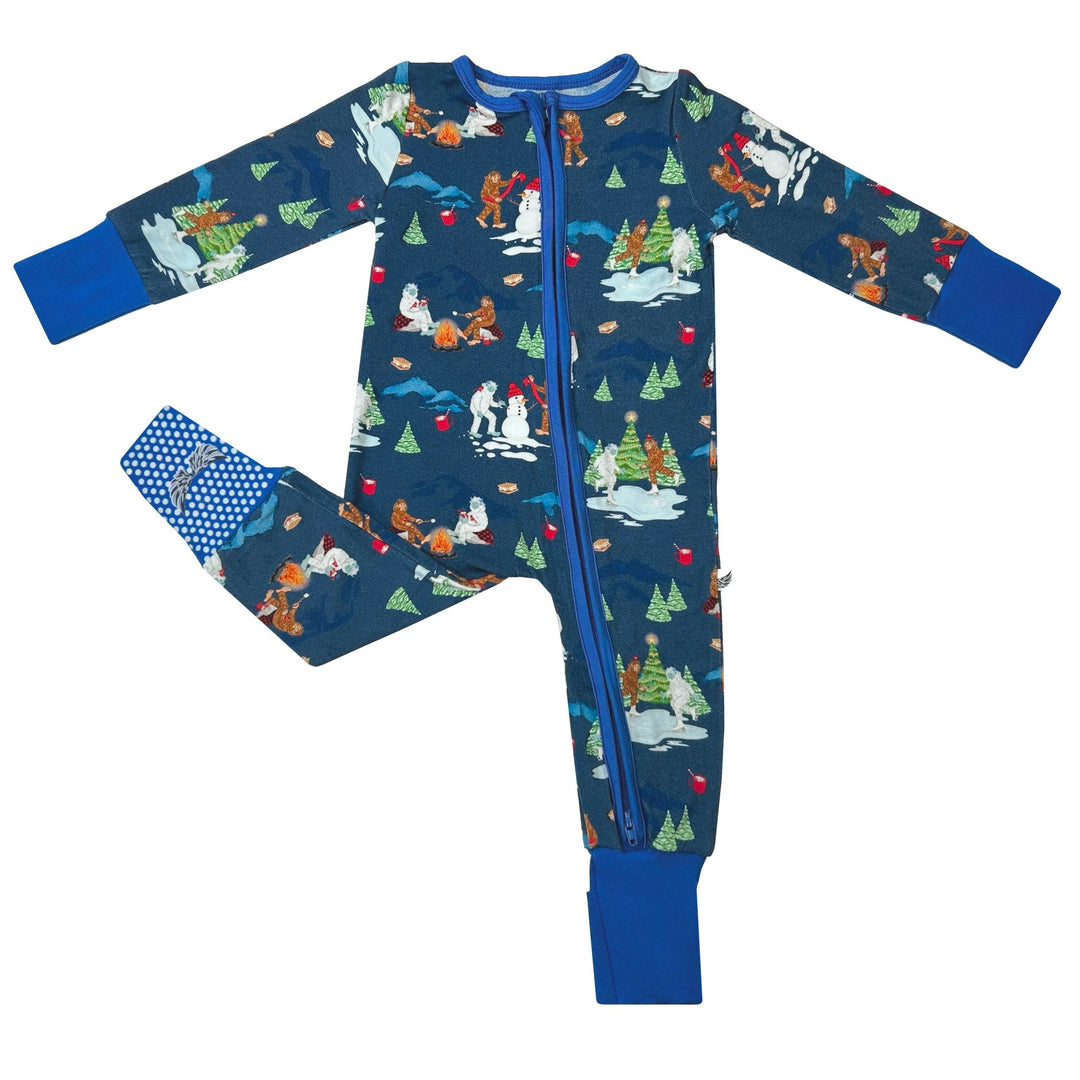 Bigfoot & Yeti Winter Wonderland Convertible Footie (NB - 3T) - Free Birdees