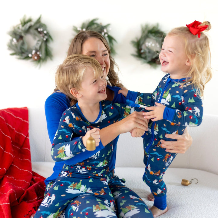 Bigfoot & Yeti Winter Wonderland Long Sleeve Pajama Set (2T - 12Y) - Free Birdees