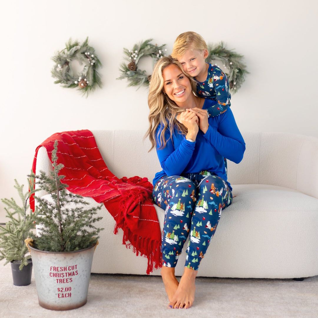 Bigfoot & Yeti Winter Wonderland Long Sleeve Pajama Set (2T - 12Y) - Free Birdees