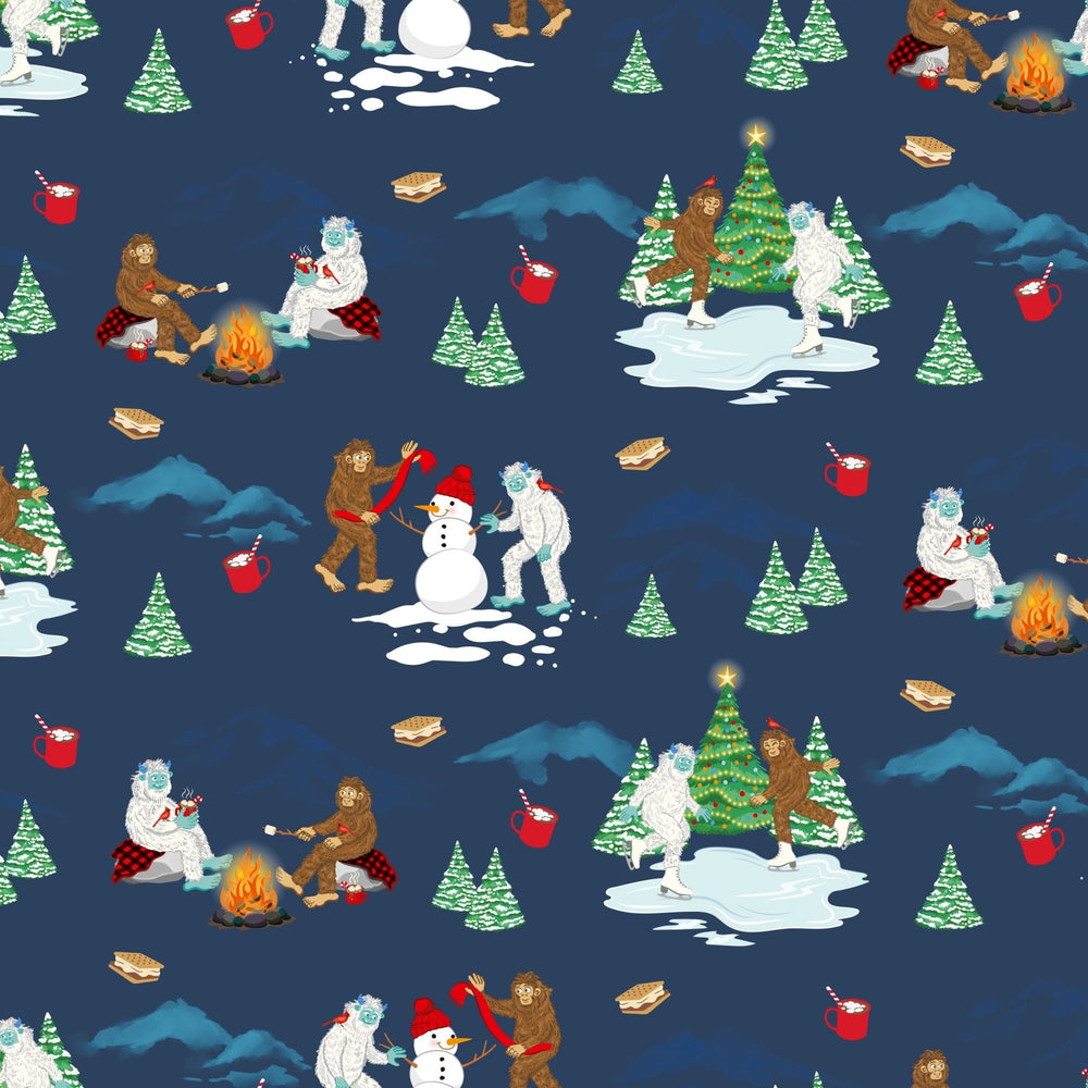 Bigfoot & Yeti Winter Wonderland / Magical Holiday Village Boys Boxer Set of 2 - Free Birdees