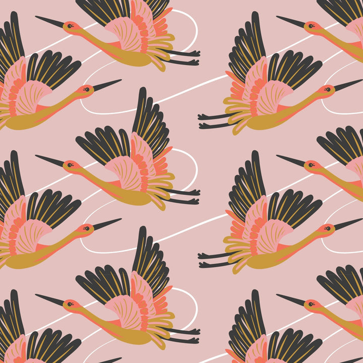 Cherry Blossom Cranes Coverall (0 - 3T) - Free Birdees