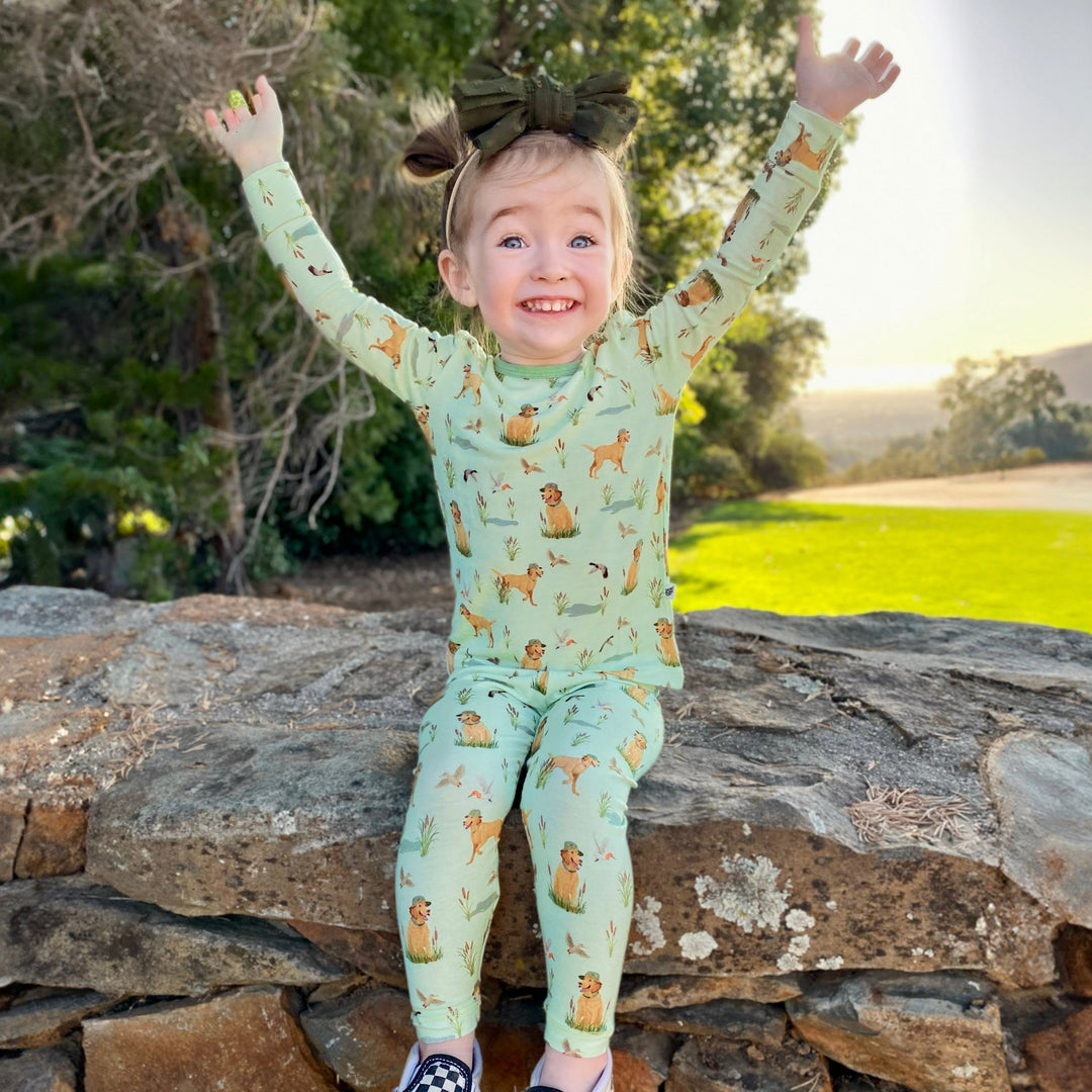 Duck Duck Dog Long Sleeve Pajama Set (2T - 12Y) - Free Birdees