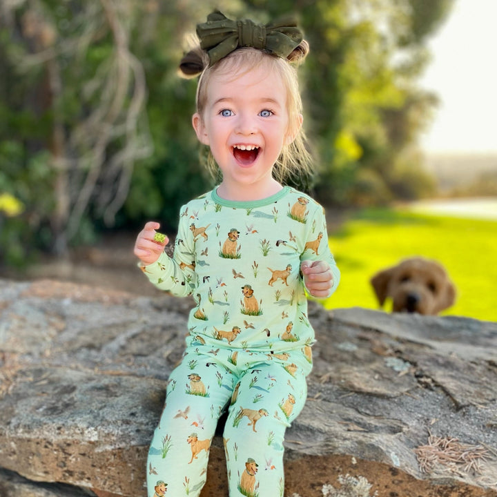 Duck Duck Dog Long Sleeve Pajama Set (2T - 12Y) - Free Birdees