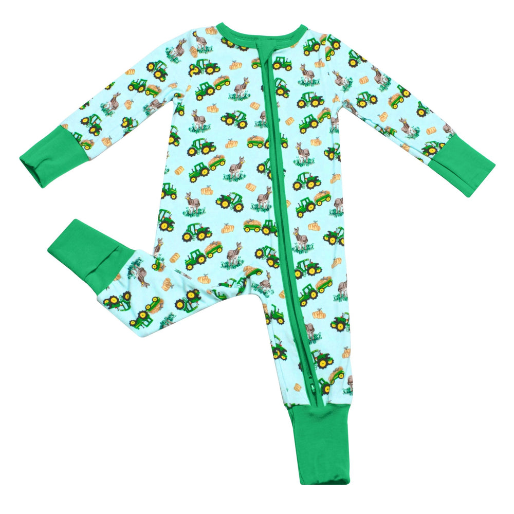 Free Birdees Green Tractors Convertible Footie (NB - 3T) - Free Birdees