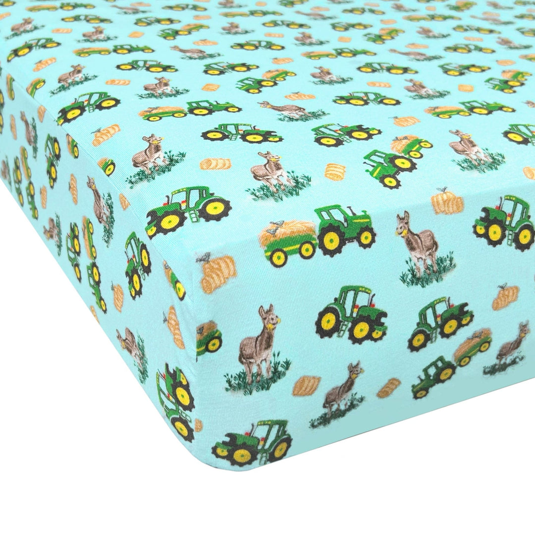 Free Birdees Green Tractors Crib Sheet - Free Birdees