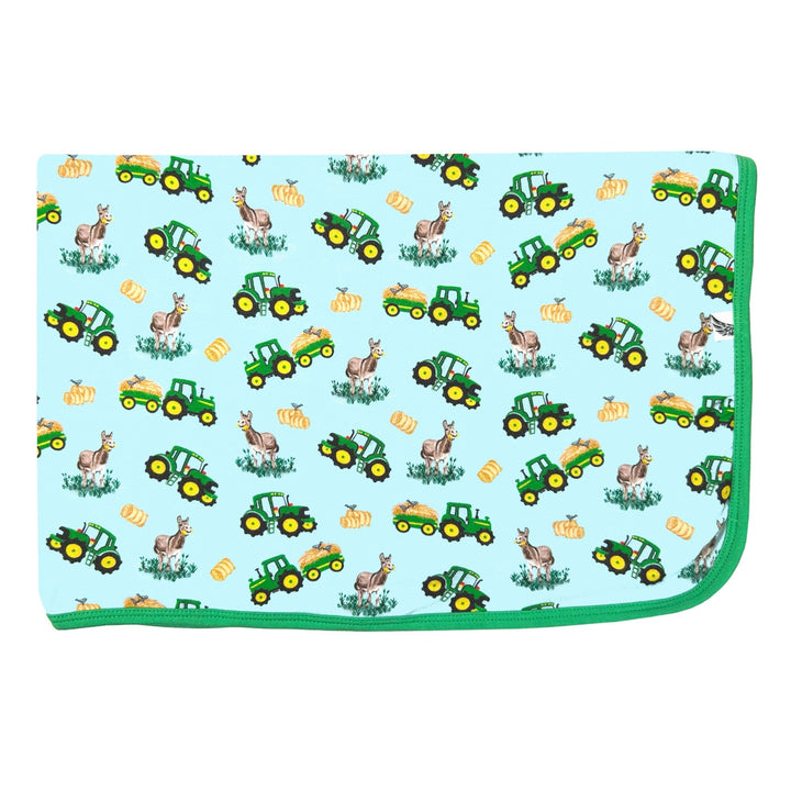 Free Birdees Green Tractors Swaddling Blanket - Free Birdees