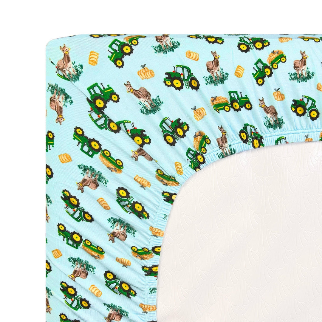 Free Birdees Green Tractors Twin Fitted Sheet - Free Birdees