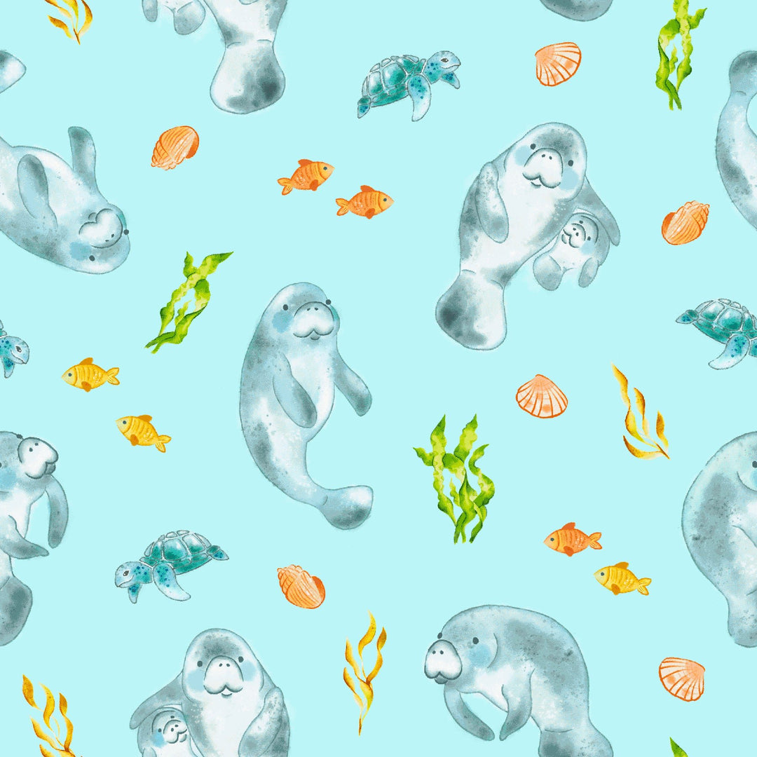 Get Your Float on Manatees Toddler Blanket - Free Birdees