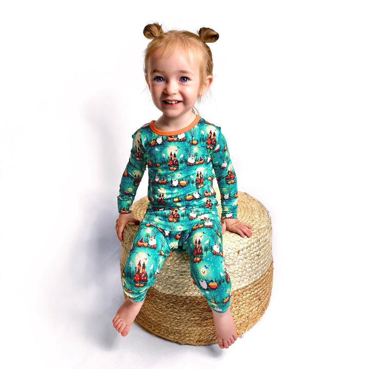 Ghosting Around Long Sleeve Pajama Set (12M - 12Y) - Free Birdees