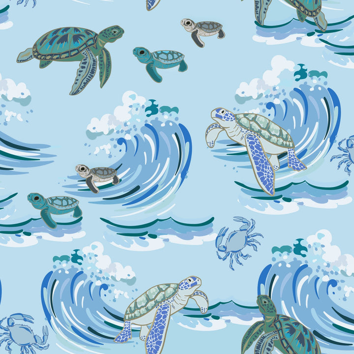 Go with the Flow Sea Turtles Footie (NB - 3T) - Free Birdees