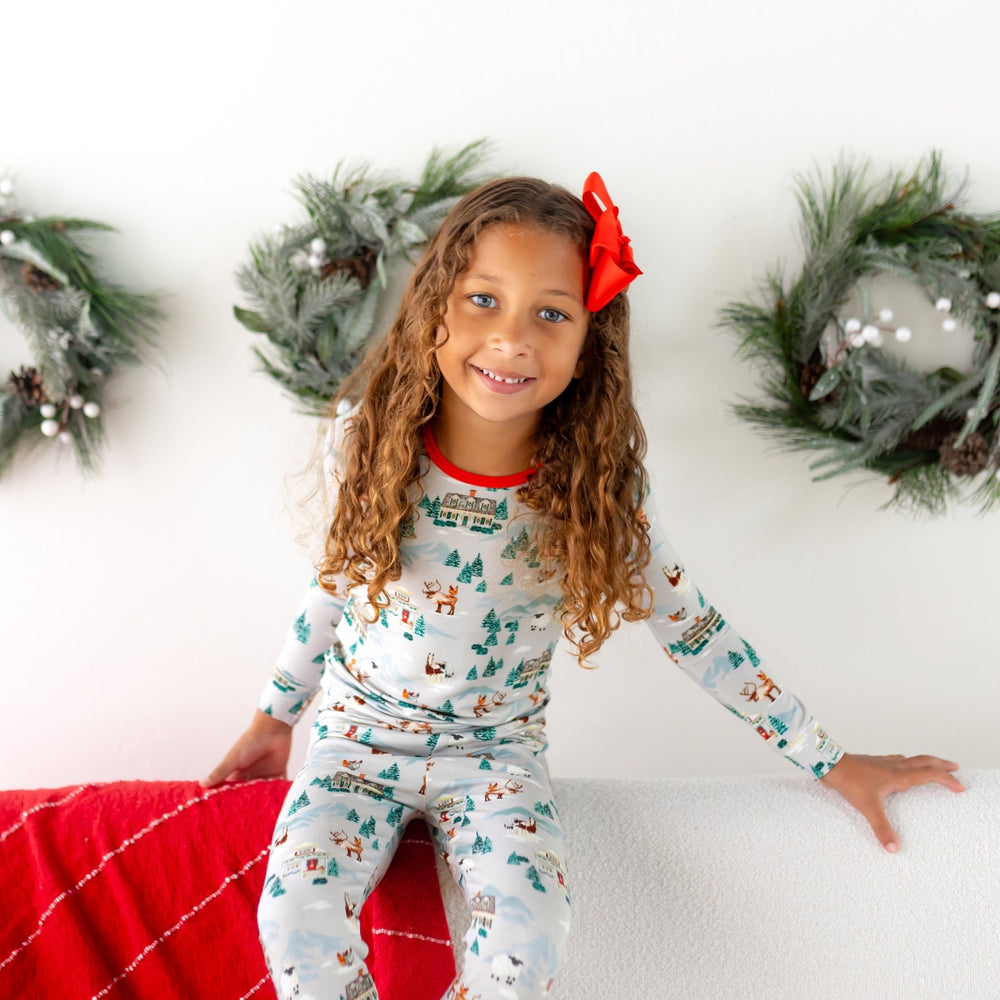 Magical Holiday Village Long Sleeve Pajama Set (2T - 12Y) - Free Birdees