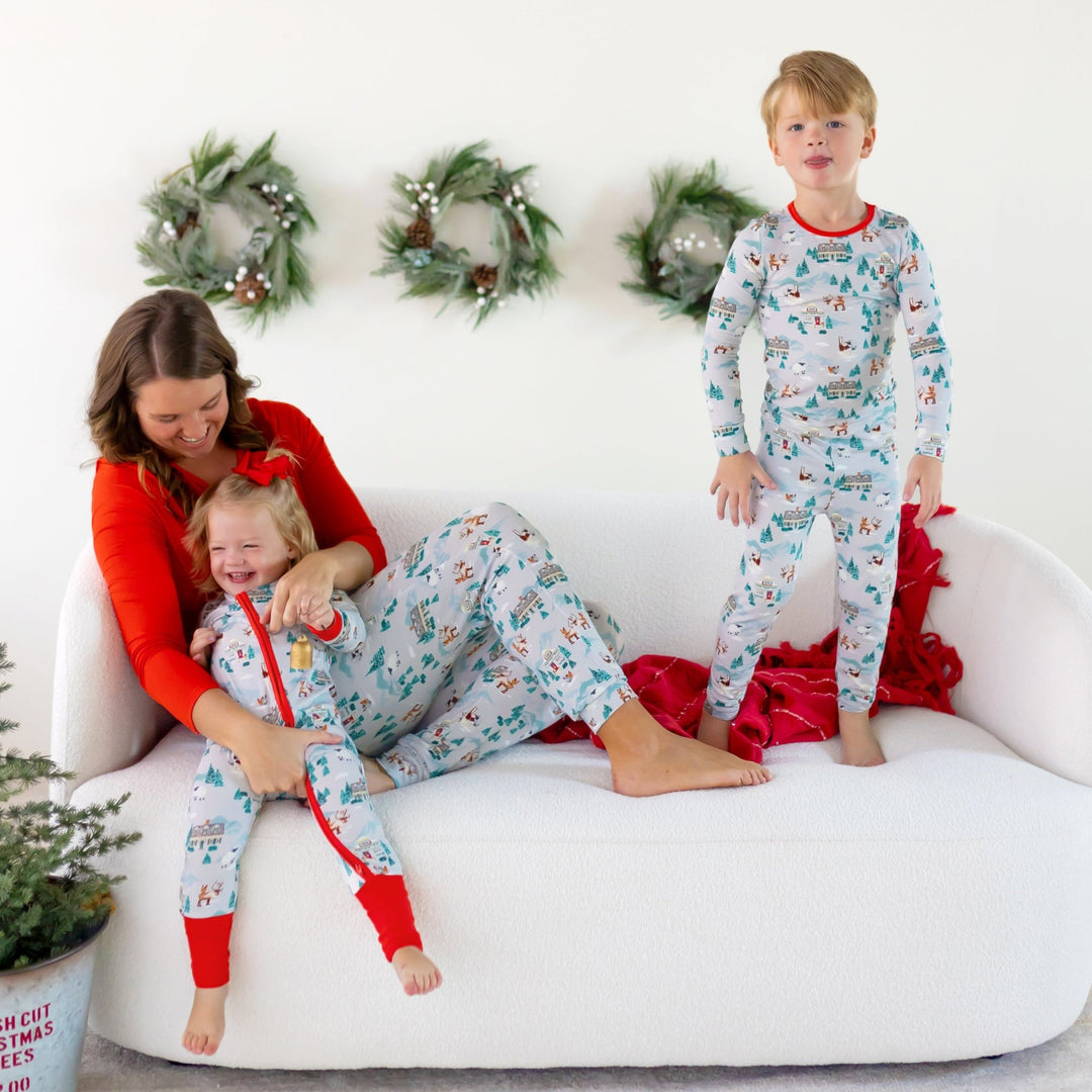 Magical Holiday Village Women's Long Sleeve Pajama Set - Free Birdees