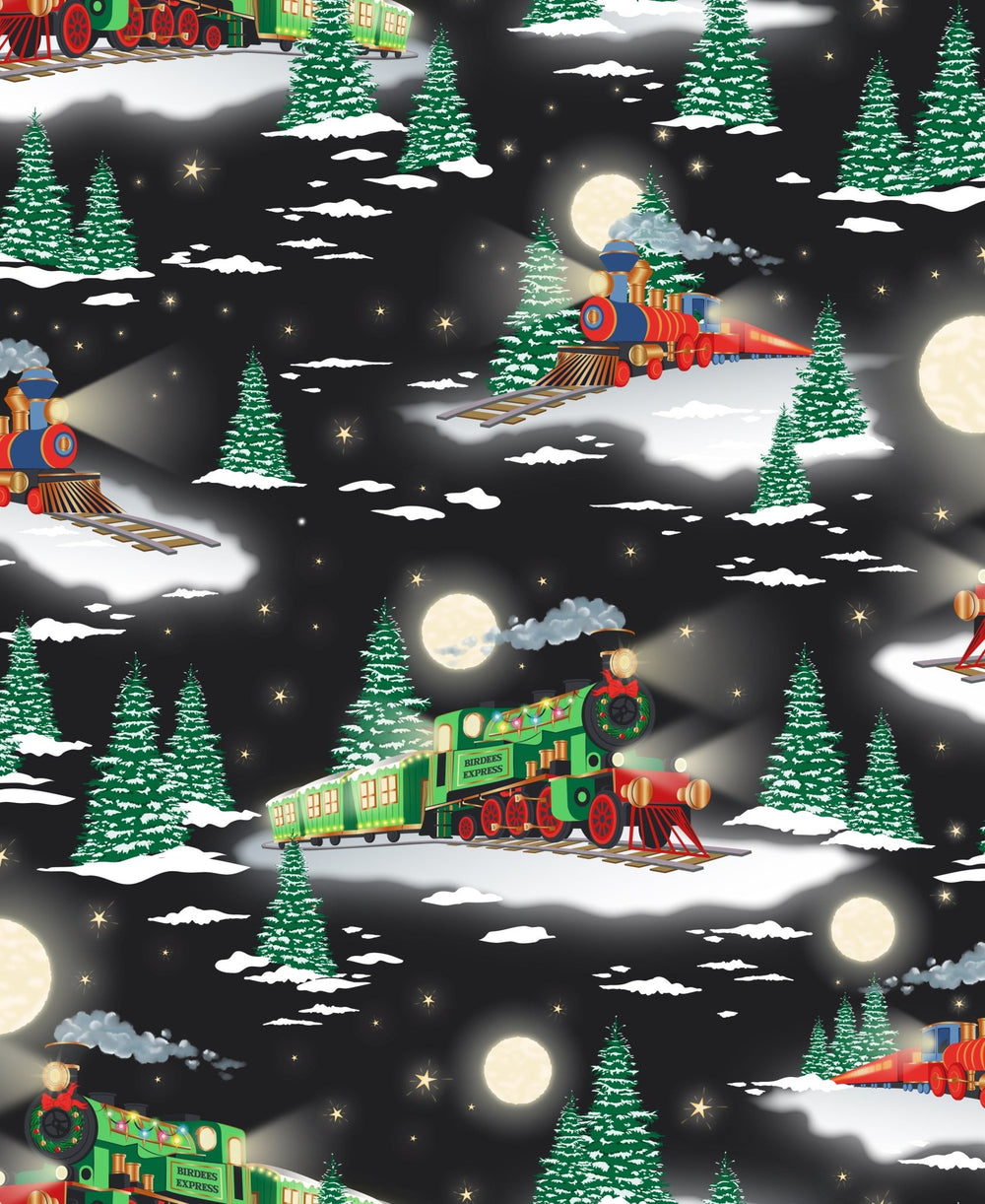 Magical Midnight Express Trains Quilted Throw Blanket - Free Birdees