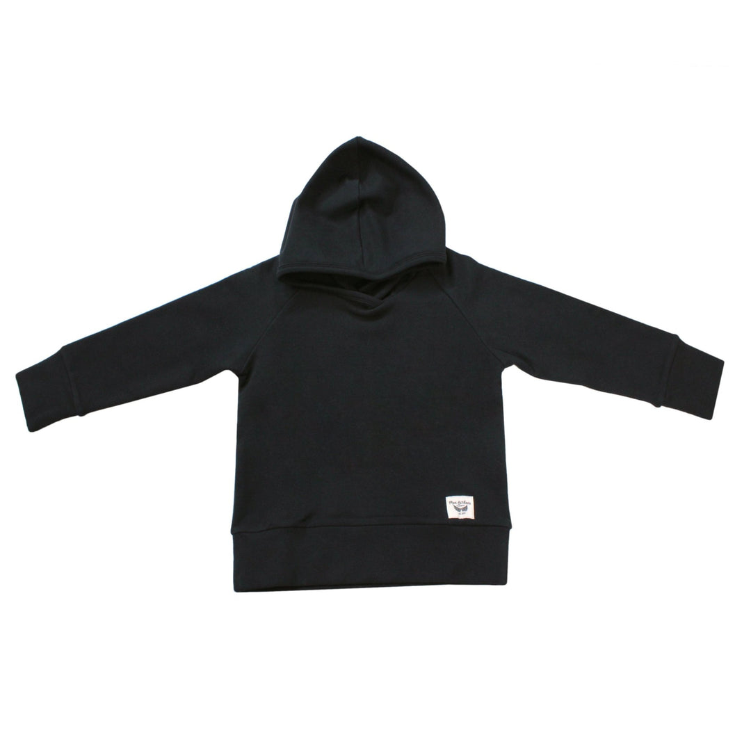 Midnight Black French Terry Hoodie Sweatshirt (2T - 8Y) - Free Birdees