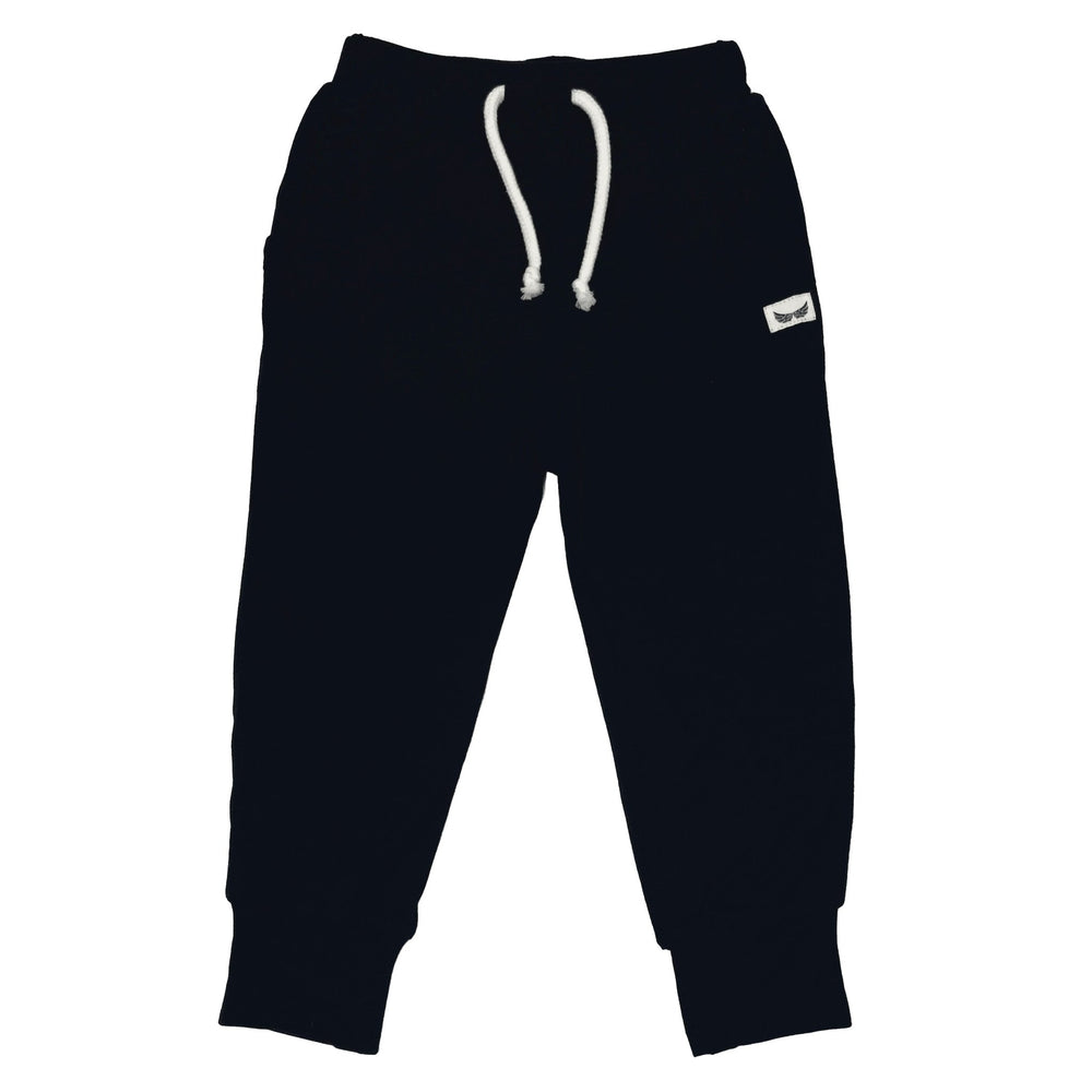 Midnight Black French Terry Kids Jogger Pants (18M - 8Y) - Free Birdees