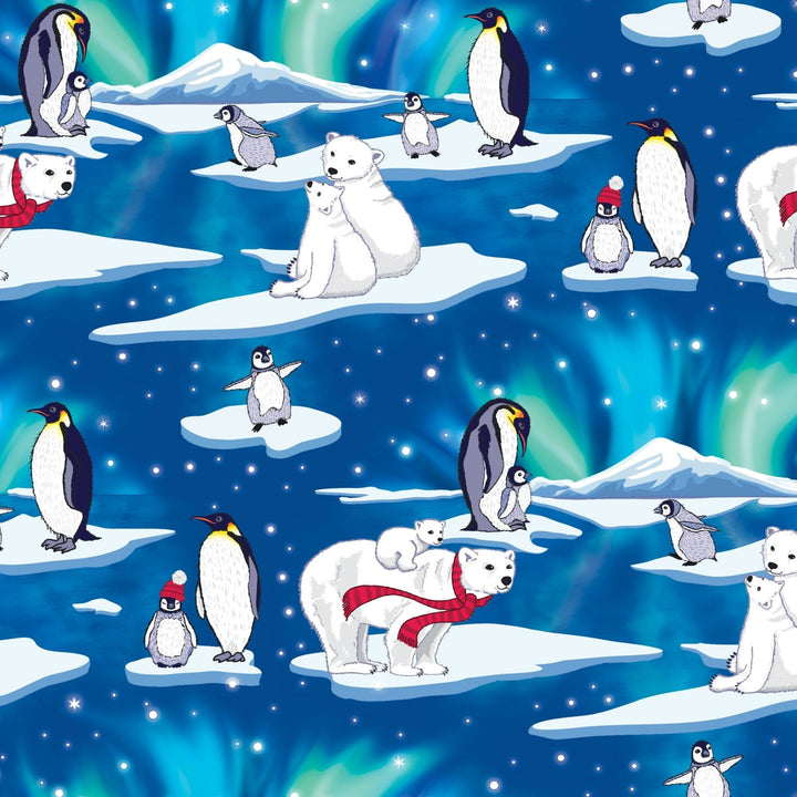 Northern Lights, Polar Bears & Penguins Toddler Blanket - Free Birdees