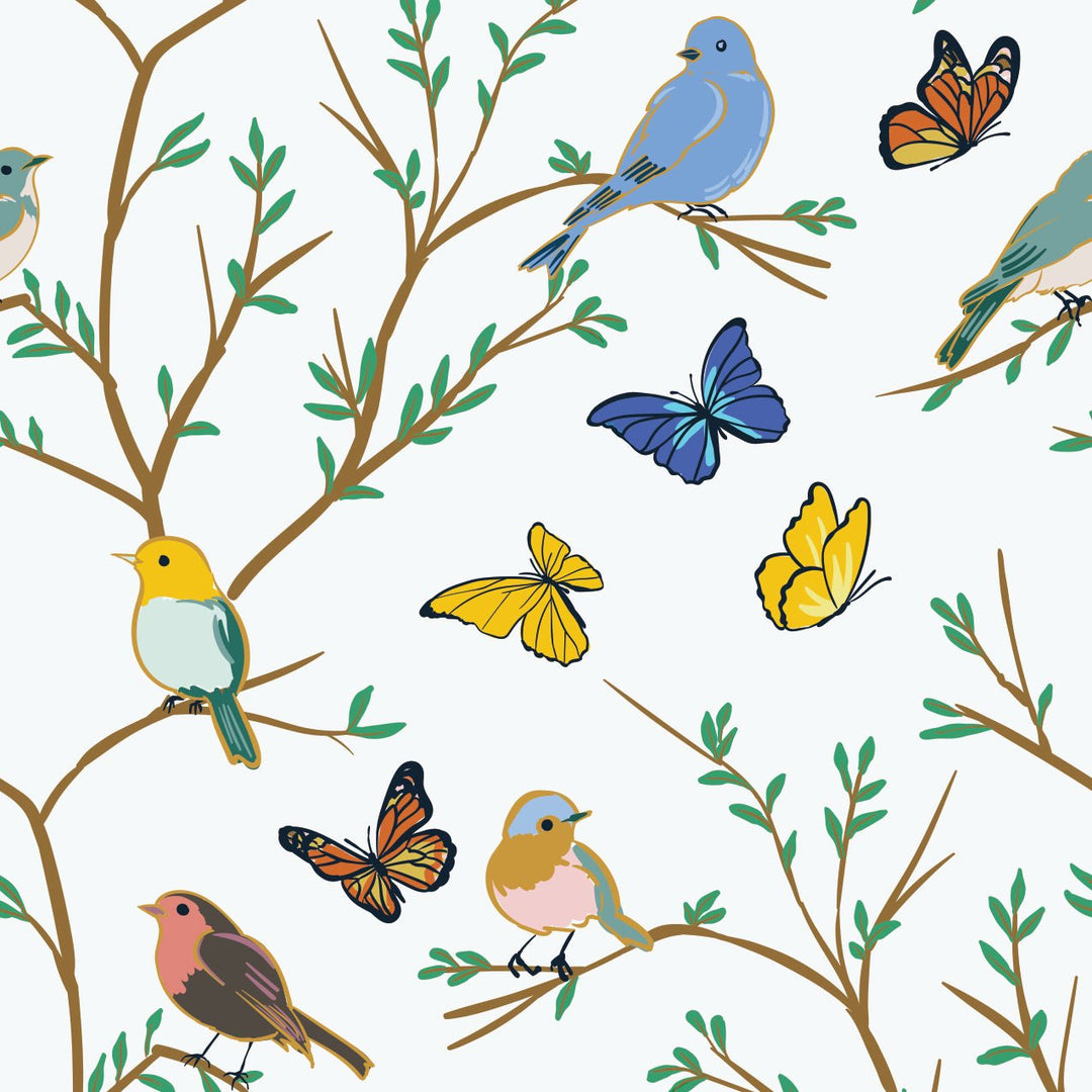 Once Upon a Branch Birdees & Butterflies Coverall (0 - 3T) - Free Birdees