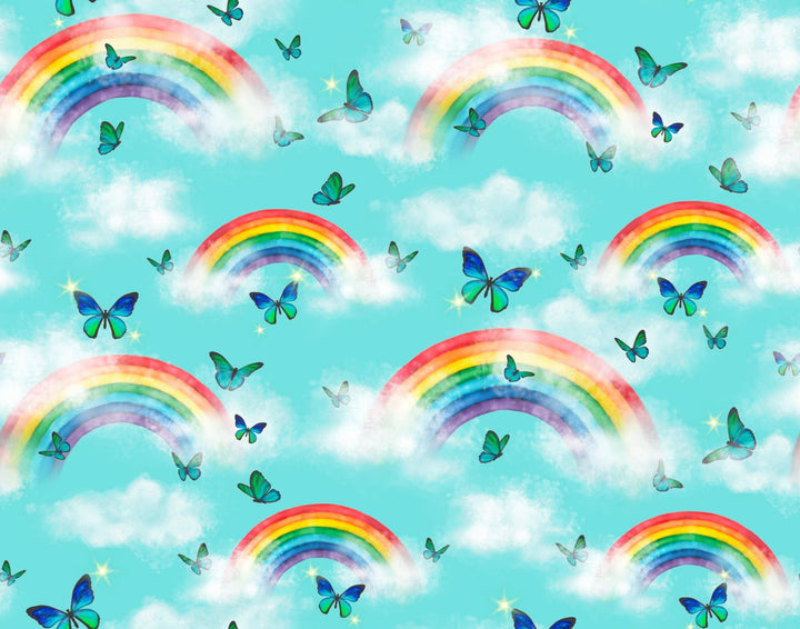 Over the Rainbow & Butterflies Short Sleeve Pajama Set (18M - 12Y) - Free Birdees