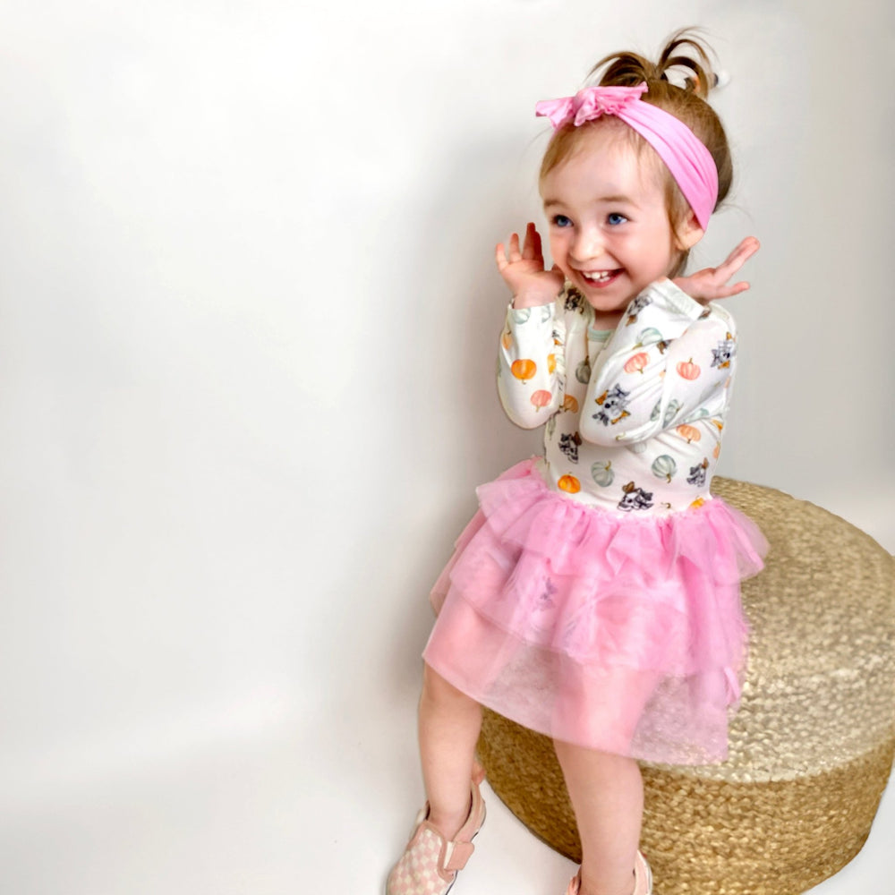 Pumpkin Garden of Moths & Skulls Ballerina Tutu Onesie Dress (3/6M-2T/3T)