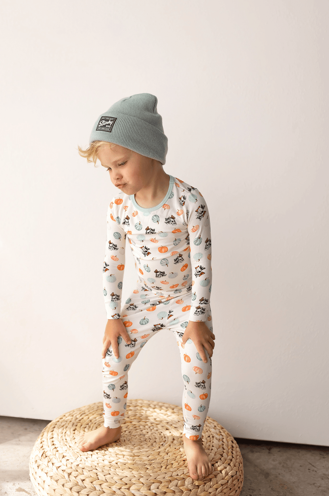 Pumpkin Garden of Moths & Skulls Long Sleeve Pajama Set (2T - 12Y) - Free Birdees