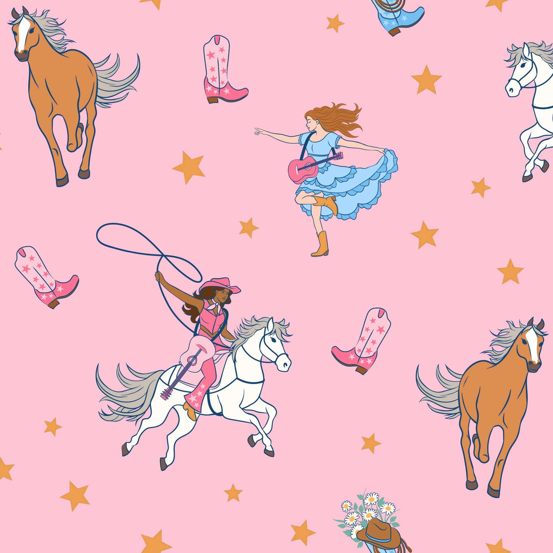 Singing Boots Cowgirls Short Sleeve Pajama Set (2T-12Y)