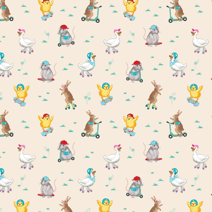 Skate 'n Scoot Animals Crib Sheet - Free Birdees