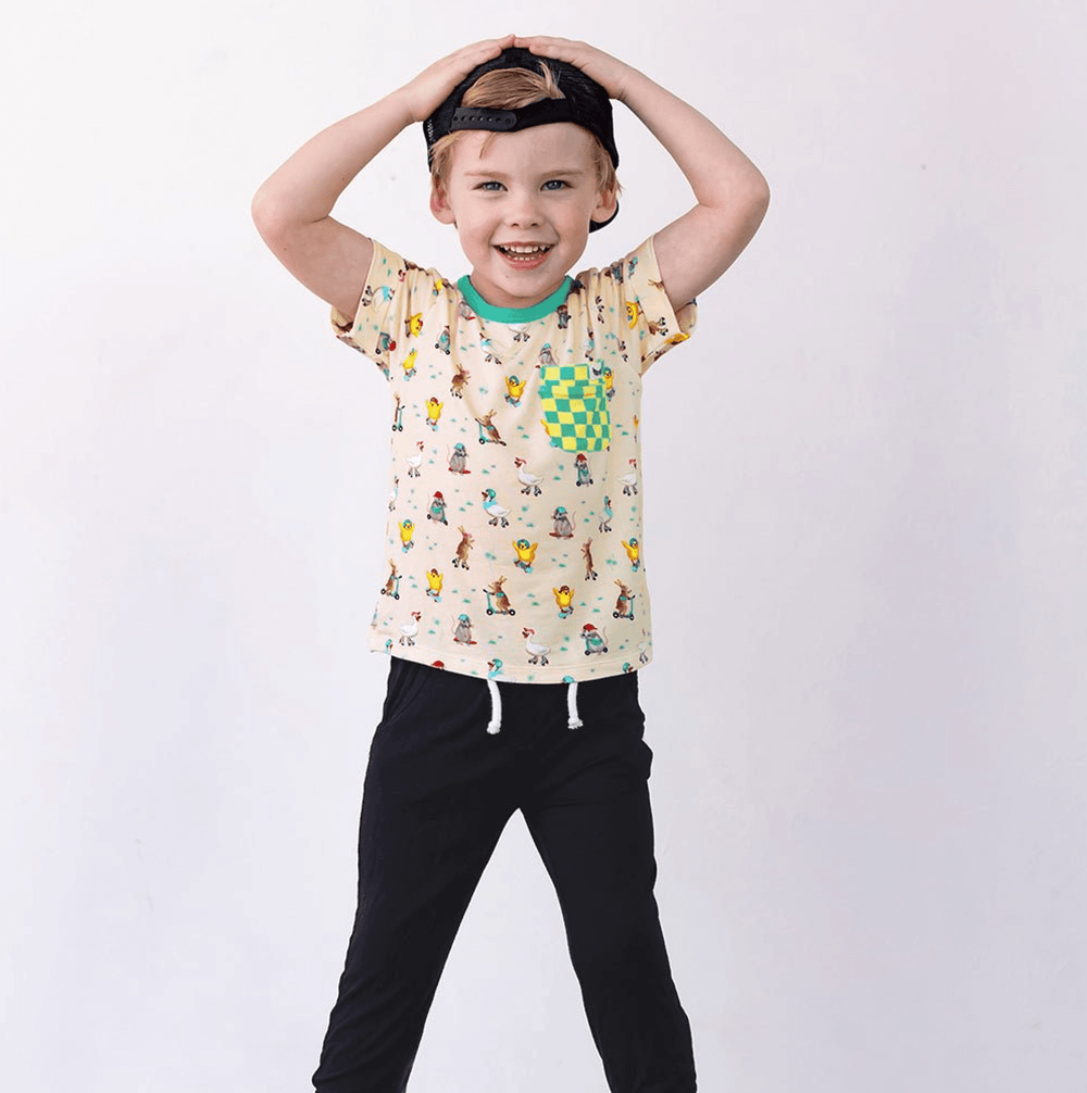 Skate 'n Scoot Animals Pocket Tee (18M - 8Y) - Free Birdees