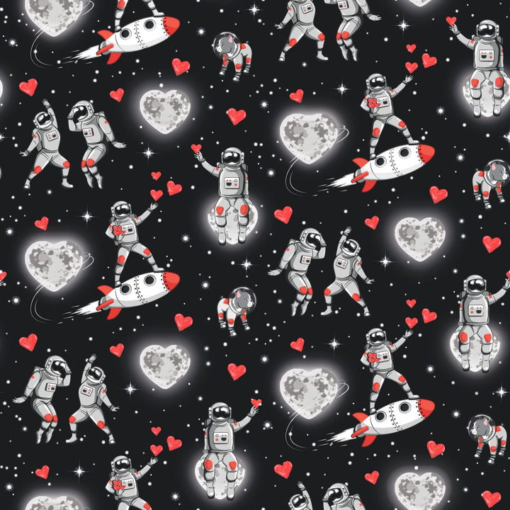 Space Hearts Long Sleeve Pajama Set (2T - 12Y) - Free Birdees