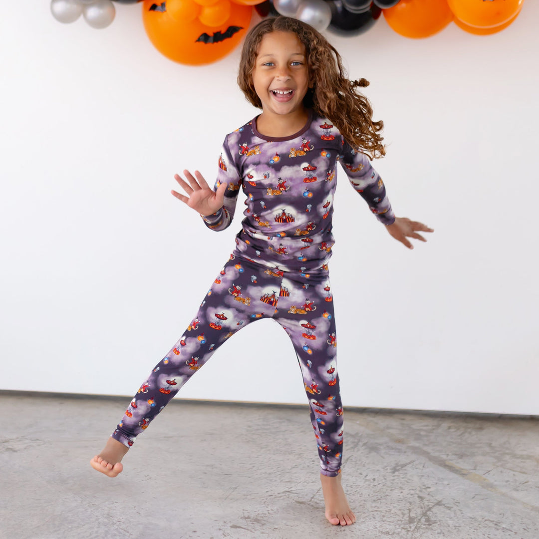 Spooky Carnival Long Sleeve Pajama Set (2T - 12Y) - Free Birdees